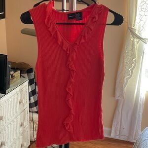 Valerie Stevens Vibrant Red Ruffle Tank Top